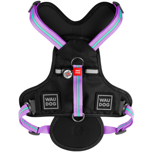 Шлея Waudog Nylon для собак, безпечна, фіолетовий, 20 мм, розмір S, 35-60 см, 55-65 см