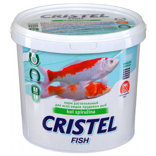 Корм рослинний KOI Spirulina для ставкових видів риб, 5.5 л / 1.4 кг