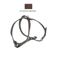 Шлея Cristel для собак, шкіра зеніт, прошита, 12 мм / 32 см / 38-48 см, коричневий