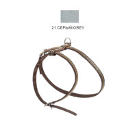 Шлея Cristel для собак, шкіряна, прошита, 10 мм / 29-35 см / 37-47 см, сірий Шлея Cristel для собак, шкіряна, прошита, 10 мм / 29-35 см / 37-47 см, сірий