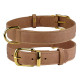 Нашийник BronzeDog Crazy, для собак, шкіряний, світло-коричневий, 19-25×1 см