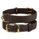 Нашийник BronzeDog Crazy, для собак, шкіряний, темно-коричневий, 19-25×1 см