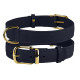 Нашийник BronzeDog Crazy, для собак, шкіряний, темно-синій, 19-25×1 см
