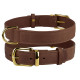 Нашийник BronzeDog Crazy, для собак, шкіряний, коньяк, 27-36×1.5 см