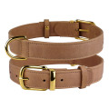 Нашийник BronzeDog Crazy, для собак, шкіряний, світло-коричневий, 30-39×2 см