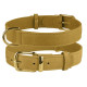 Нашийник BronzeDog Crazy, для собак, шкіряний, гірчичний, 46-60×3 см