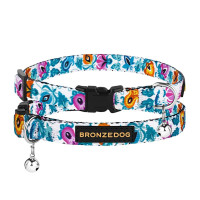 Нашийник BronzeDog Urban Folk, для котів, нейлоновий, дзвіночок, фастекс пластиковий, білий, 18-28×1 см Нашийник BronzeDog Urban Folk, для котів, нейлоновий, дзвіночок, фастекс пластиковий, білий, 18-28×1 см