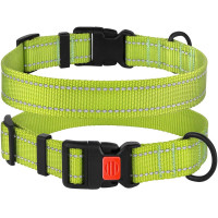 Нашийник BronzeDog Active, для собак, нейлоновий, фастекс пластик, салатовий, 25-33×1.6 см