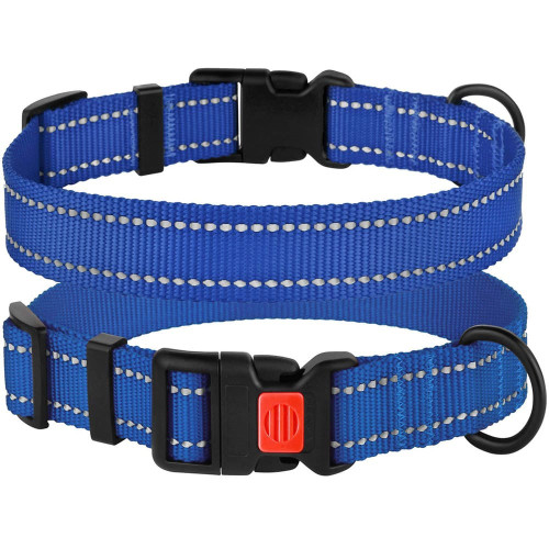 Нашийник BronzeDog Active, для собак, нейлоновий, фастекс пластик, синій, 43-66×2.5 см