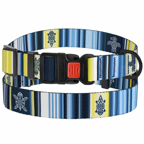 Нашийник BronzeDog Urban West, для собак, нейлоновий, фастекс пластиковий, синій, 25-33×1.6 см