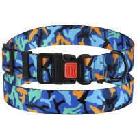 Нашийник BronzeDog Urban Camo, для собак, нейлоновий, фастекс пластиковий, синій, 35-53×2.5 см