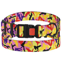 Нашийник BronzeDog Urban Camo, для собак, нейлоновий, фастекс пластиковий, помаранчевий, 43-66×2.5 см