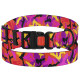 Нашийник BronzeDog Urban Camo, для собак, нейлоновий, фастекс пластиковий, рожевий, 43-66×2.5 см