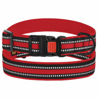 Нашийник BronzeDog Urban Mesh, для собак, нейлон і 3-D сітка, фастекс пластик, червоний, 35-45×2.5 см