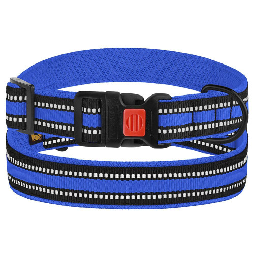 Нашийник BronzeDog Urban Mesh, для собак, нейлон і 3-D сітка, фастекс пластик, синій, 25-33×2 см