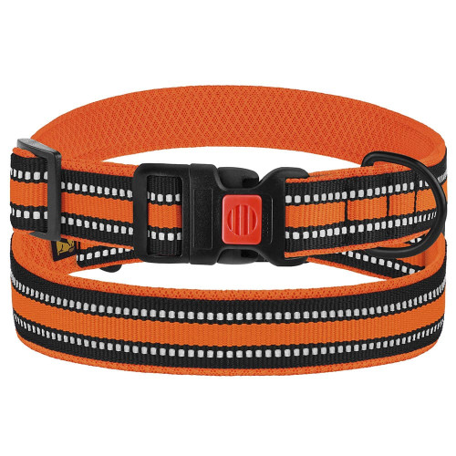 Нашийник BronzeDog Urban Mesh, для собак, нейлон і 3-D сітка, фастекс пластик, помаранчевий, 30-40×2 см