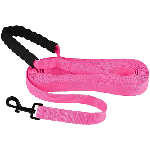 Повідець BronzeDog Active для собак, нейлоновий з м'якою ручкою, рожевий, 6 м×2.5 см