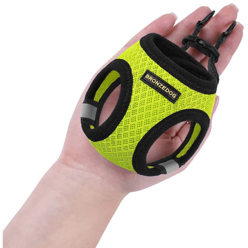 Шлея BronzeDog Mesh Vest для собак, сітчастий нейлон, лимонний, 20-24 см
