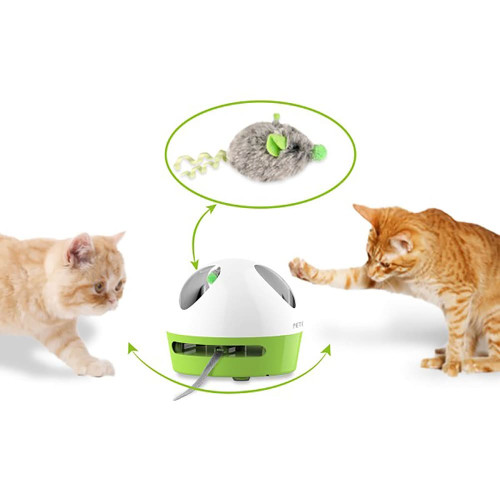 Іграшка "Стрибуюча миша" BronzeDog Pet Geek для котів зі звуковим ефектом, 13×12 см