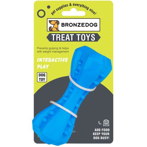 Іграшка-кістка для собак BronzeDog Smart, мотиваційна, синій, 12×5 см