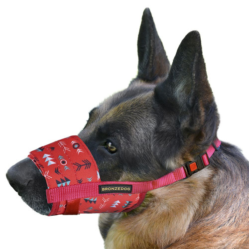 Намордник BronzeDog, для собак, нейлоновий, регульований, принт інки, 28-34 см