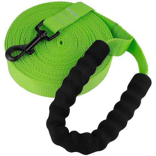 Повідець BronzeDog Active для собак, нейлоновий з м'якою ручкою, салатовий, 15 м×2.5 см