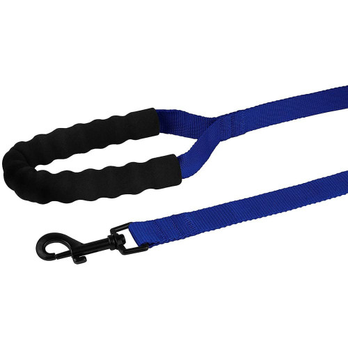 Повідець BronzeDog Active для собак, нейлоновий з м'якою ручкою, синій, 15 м×2.5 см