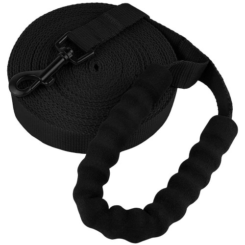 Повідець BronzeDog Active для собак, нейлон, з м'якою ручкою, чорний, 15 м×2.5 см