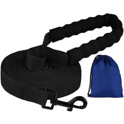 Повідець BronzeDog Active для собак, нейлон, з м'якою ручкою, чорний, 15 м×2.5 см