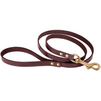 Повідець BronzeDog для собак, шкіряний, лита латунна фурнітура, коричневий, 122×1 см Повідець BronzeDog для собак, шкіряний, лита латунна фурнітура, коричневий, 122×1 см