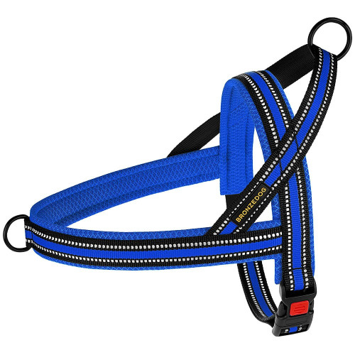 Шлея BronzeDog Mesh Скандинавська для собак, синій, 32-38 см