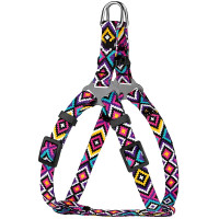 Шлея BronzeDog Tribal для собак, нейлон, принт гуцульський, фіолетовий, 28-40 см
