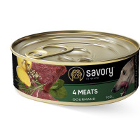 Влажный корм для взрослых собак Savory, с четырьмя видами мяса, 100 г