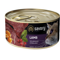 Вологий корм для стерилізованих котів Savory, з ягням, 200 г Вологий корм для стерилізованих котів Savory, з ягням, 200 г