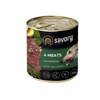Вологий корм для дорослих собак Savory, з чотирма видами м'яса, 400 г Вологий корм для дорослих собак Savory, з чотирма видами м'яса, 400 г