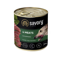 Вологий корм для дорослих собак Savory, з чотирма видами м'яса, 800 г Вологий корм для дорослих собак Savory, з чотирма видами м'яса, 800 г