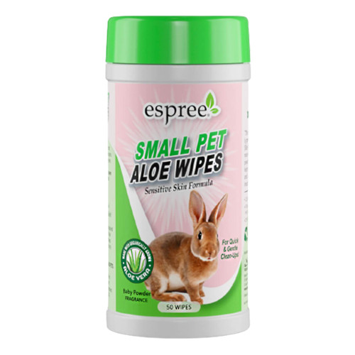 Вологі серветки ESPREE Small Animal Wipes з ароматом дитячої присипки, для грумінгу дрібних тварин, 50 шт