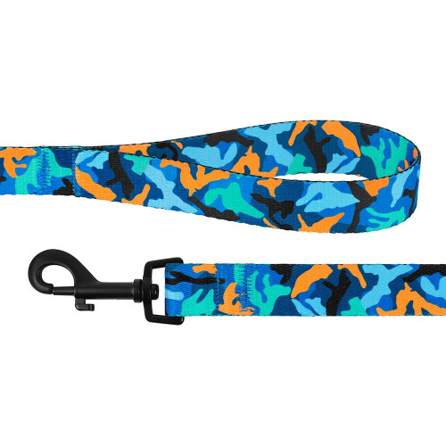 Повідець BronzeDog Camo для собак, нейлон, синій, 152×2 см