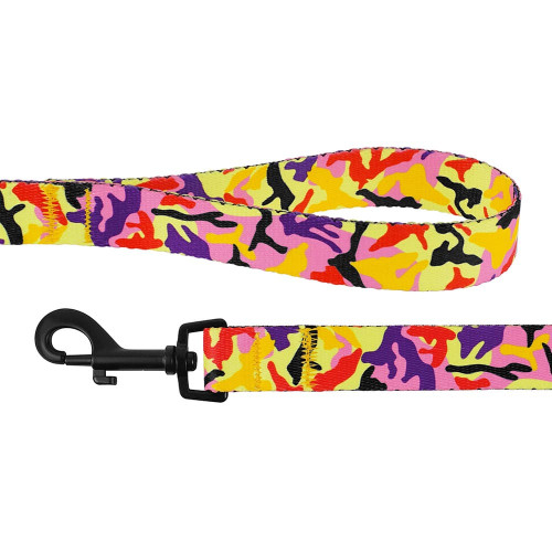 Повідець BronzeDog Camo для собак, нейлон, помаранчевий, 152×2.5 см