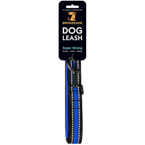 Повідець BronzeDog Mesh для собак, сітчастий нейлон, синій, 200×1.6 см