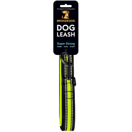 Повідець BronzeDog Mesh для собак, сітчастий нейлон, лимон, 200×2 см