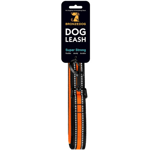 Повідець BronzeDog Mesh для собак, сітчастий нейлон, помаранчевий, 200×2 см