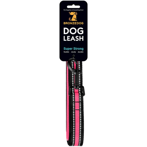 Повідець BronzeDog Mesh для собак, сітчастий нейлон, рожевий, 200×2 см