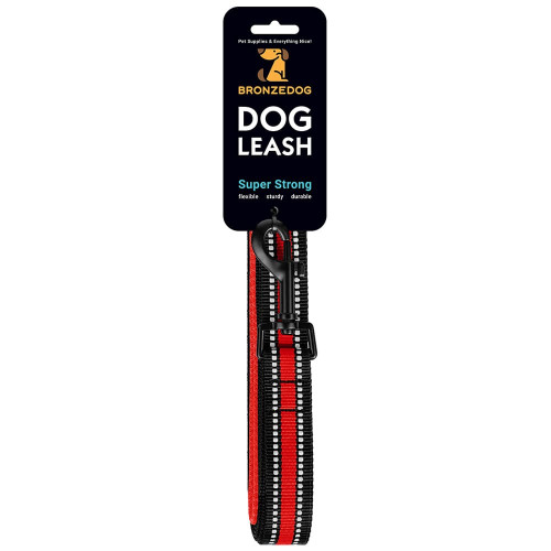 Повідець BronzeDog Mesh для собак, сітчастий нейлон, червоний, 200×2 см