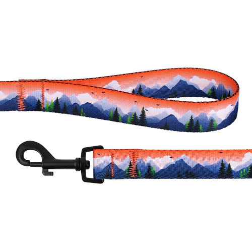 Повідець BronzeDog Travel для собак, нейлон, принт гори, 152×2.5 см