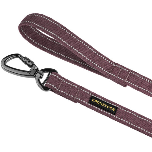 Повідець BronzeDog Cotton для собак, брезент з карабіном на замку, чері, 500×3.2 см