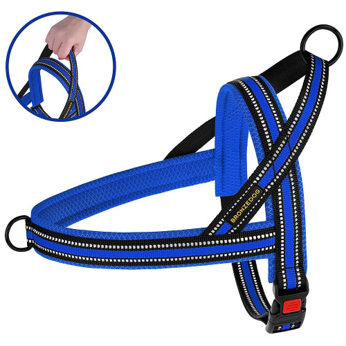 Шлея BronzeDog Mesh Скандинавська для собак, синій, 32-38 см