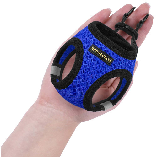 Шлея BronzeDog Mesh Vest для собак, сітчастий нейлон, синій, 24-26 см