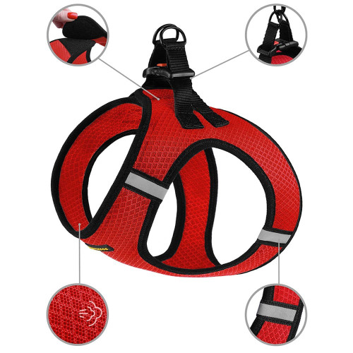 Шлея BronzeDog Mesh Vest для собак, сітчастий нейлон, червоний, 24-26 см
