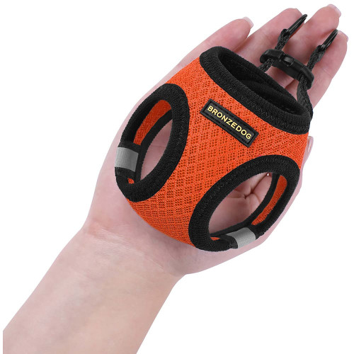 Шлея BronzeDog Mesh Vest для собак, сітчастий нейлон, помаранчевий, 20-24 см